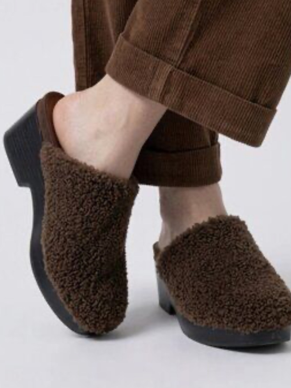 AEROSOLES Brown Sherpa Chata Mule Clogs #8.5